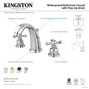 Kingston Brass GKB981AX Widespread Bathroom Faucet, Polished Chrome