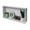 ALFI brand 24 x 12 White Matte Stainless Steel Horizontal Single Shelf Bath Shower Niche