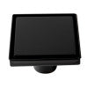 5" x 5" Black Matte Square Stainless Steel Shower Drain with Solid Cover