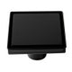 5" x 5" Black Matte Square Stainless Steel Shower Drain with Solid Cover