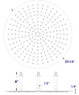 ALFI brand RAIN24R-PSS 24" Round Polished Solid Stainless Steel Ultra Thin Rain Shower Head