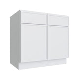 Oslo White Double Door Standard Base Cabinet - 39" W