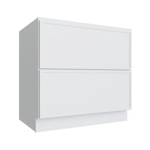 Oslo White 2 Drawer Base Cabinet - 30