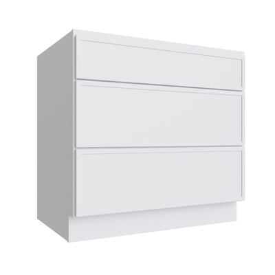 Oslo White Drawer Base Cabinet - 33" W