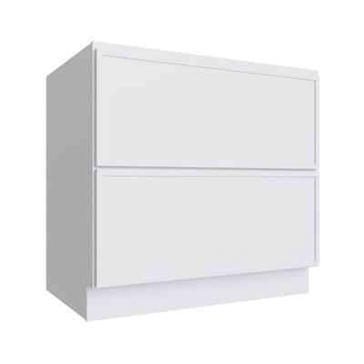 Oslo White 2 Drawer Base Cabinet - 36" W