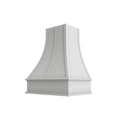 Oslo White Curved Hood with Strapping Flat Trim - 30" W x 30" H