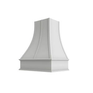Oslo White Curved Hood with Strapping Flat Trim - 30