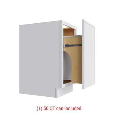 Oslo White Brooklyn Slate Trash Can Base w/ Full Ht Door - 18" W