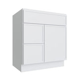 Oslo White Vanity Sink Base Left Drawer Stacking Cabinet - 30" W