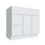 Oslo White Vanity Sink Base Left Drawer Stacking Cabinet - 36" W
