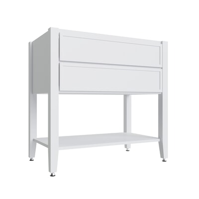 Oslo White Open Shelf Vanity SB - 36" W
