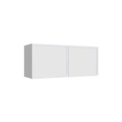 Oslo White Double Door Wall Cabinet - 30" W x 15" H