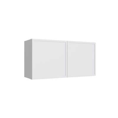 Oslo White Double Door Wall Cabinet - 36" W x 18" H