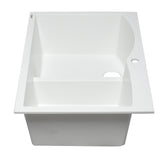 ALFI brand AB3320DI-W White 33" Double Bowl Drop In Granite Composite Kitchen Sink