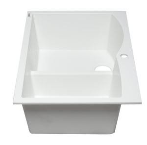 ALFI brand AB3320DI-W White 33" Double Bowl Drop In Granite Composite Kitchen Sink