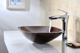 ANZZI LS-AZ066 Cansa Series Deco-Glass Vessel Sink in Rich Timber