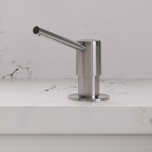ALFI brand AB5006-BSS Modern Round Brushed Stainless Steel Soap Dispenser
