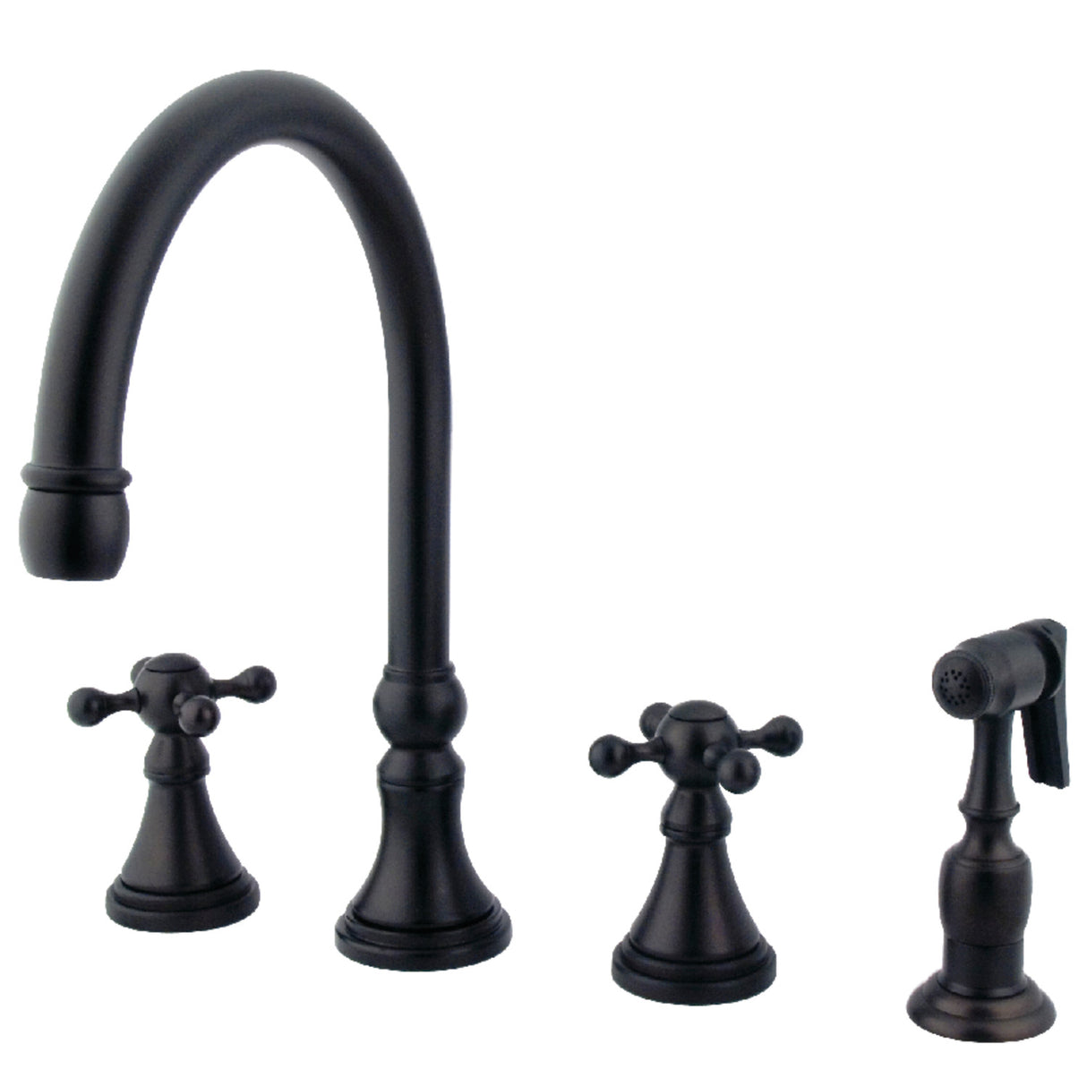 Kingston Brass KS2795KXBS Widespread Kitchen Faucet, Oil Rubbed Bronze