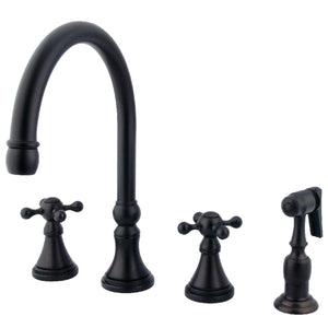 Kingston Brass KS2795KXBS Widespread Kitchen Faucet, Oil Rubbed Bronze