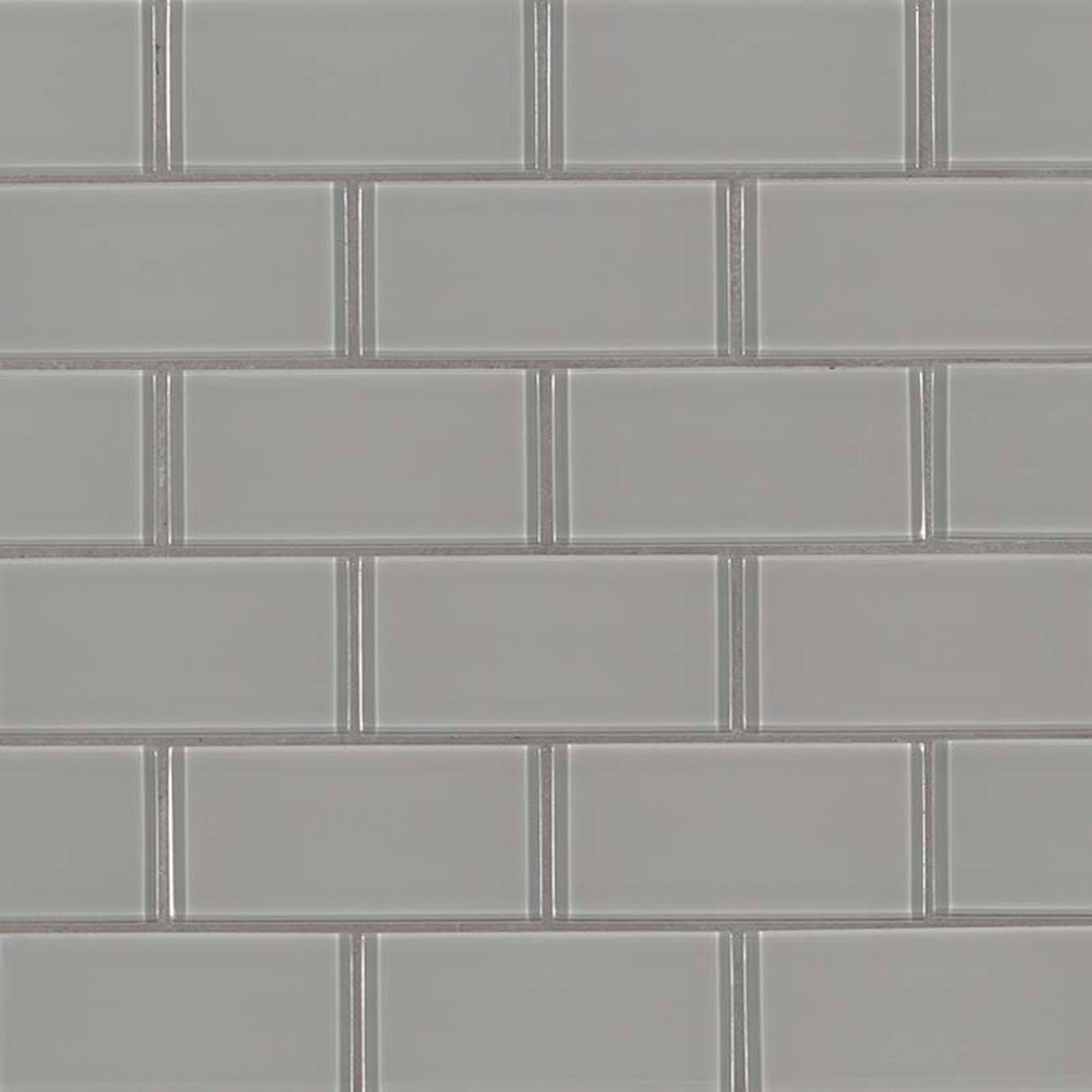 Oyster gray subway 11.88X13.88 glass mesh mounted mosaic tile SMOT GLSST OYGR8MM product shot multiple tiles angle view