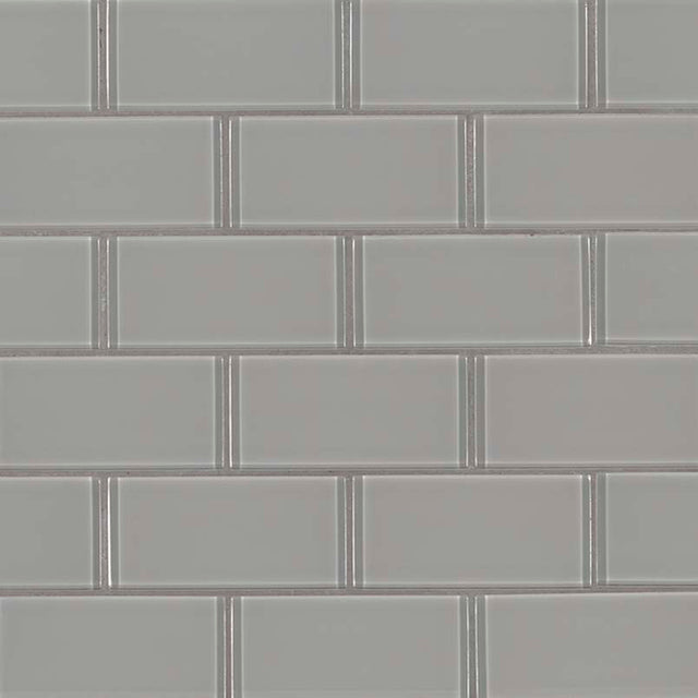 Oyster gray subway 11.88X13.88 glass mesh mounted mosaic tile SMOT GLSST OYGR8MM product shot multiple tiles angle view