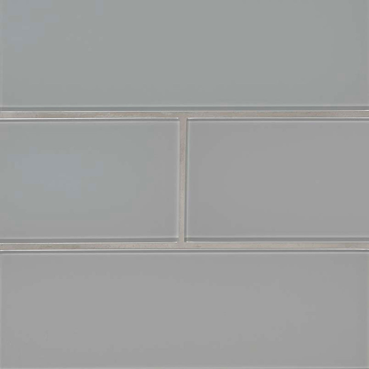 Oyster gray 3x6 glossy glass  subway tile SMOT-GL-T-OYGR36 product shot wall view #Size_3"x6"