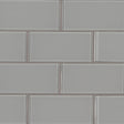 Oyster gray 3x6 glossy glass subway tile SMOT GL T OYGR36 product shot angle view  #Size_3"x6"