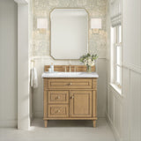 Lorelai 36" Single Vanity, Light Natural Oak w/ 3 CM White Zeus Silestone Top