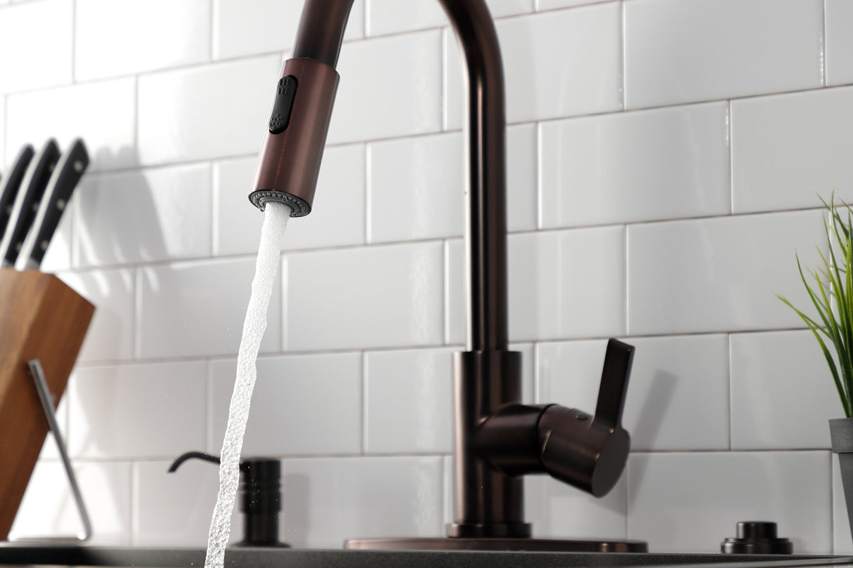Gourmetier LS8785CTL Continental Single-Handle Pull-Down Kitchen Faucet, Oil Rubbed Bronze