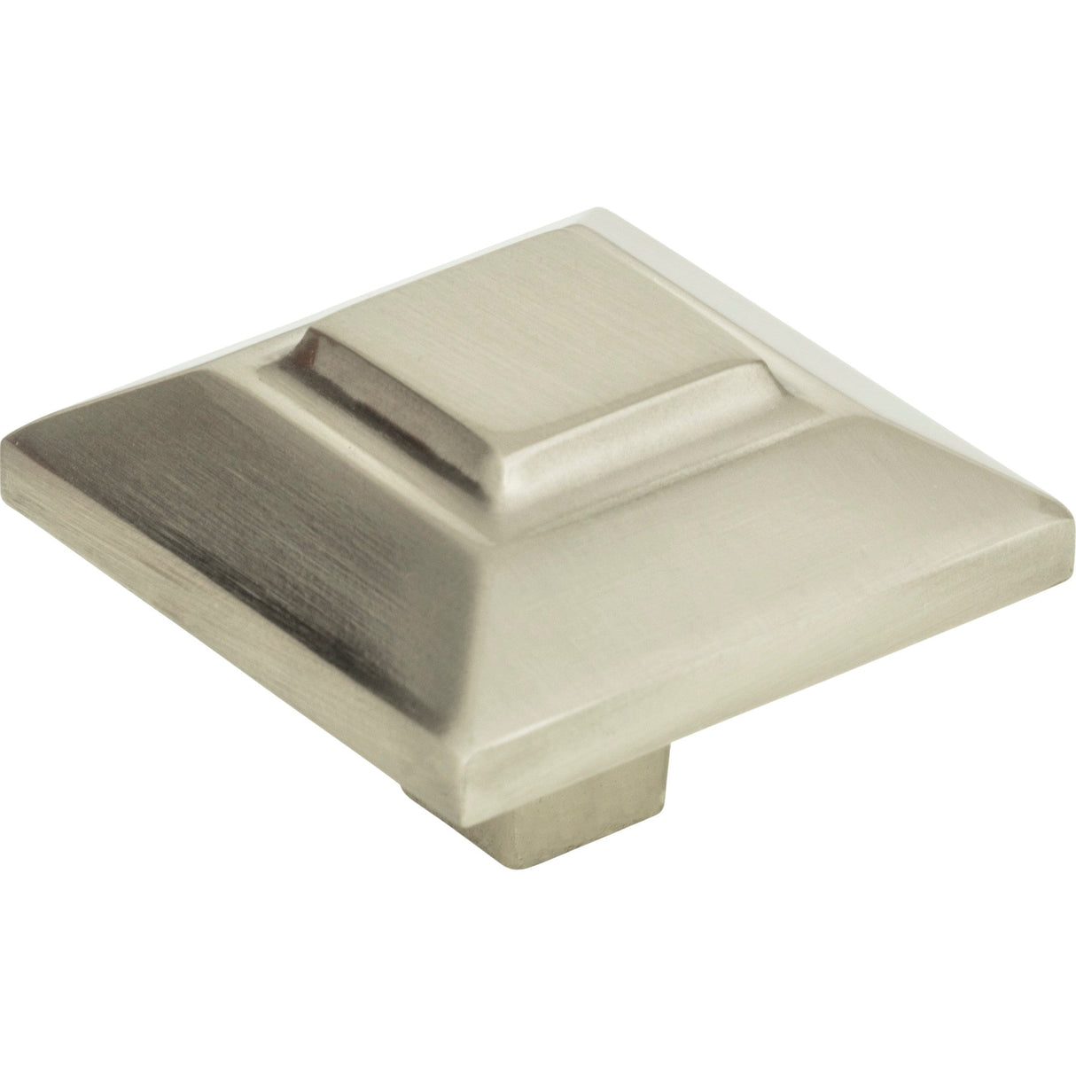 Atlas Homewares Trocadero Large Square Knob 1 1/2 Inch Brushed Nickel
