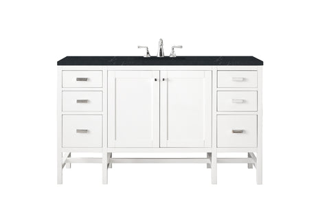 Addison 60" Single Vanity, Glossy White w/ 3 CM Charcoal Soapstone Silestone Top