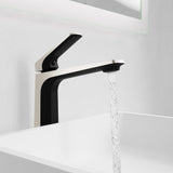 ANZZI L-AZ904MB-BN Single Handle Single Hole Bathroom Vessel Sink Faucet With Pop-up Drain in Matte Black & Brushed Nickel