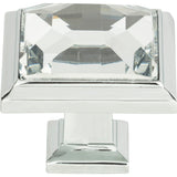 Atlas Homewares Legacy Crystal Square Knob 1 5/16 Inch Polished Chrome