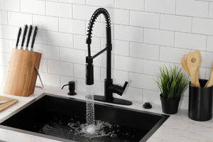 Gourmetier LS8770CTL Continental Single-Handle Pre-Rinse Kitchen Faucet, Matte Black