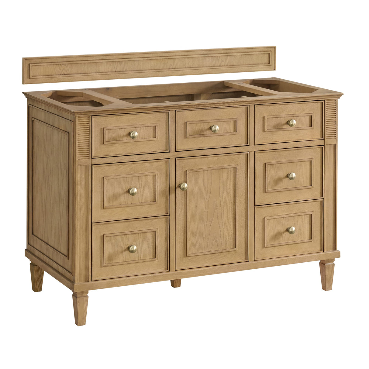 Lorelai 48" Single Vanity, Light Natural Oak w/ 3 CM Charcoal Soapstone Silestone Top