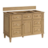 Lorelai 48" Single Vanity, Light Natural Oak w/ 3 CM Charcoal Soapstone Silestone Top