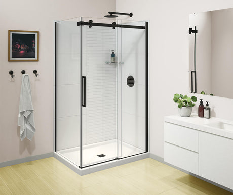 MAAX 138540-810-340-000 Halo Pro GS 44 ½-47 X 78 ¾ in. 8mm Sliding Shower Door for Alcove Installation with GlassShield® glass in Matte Black