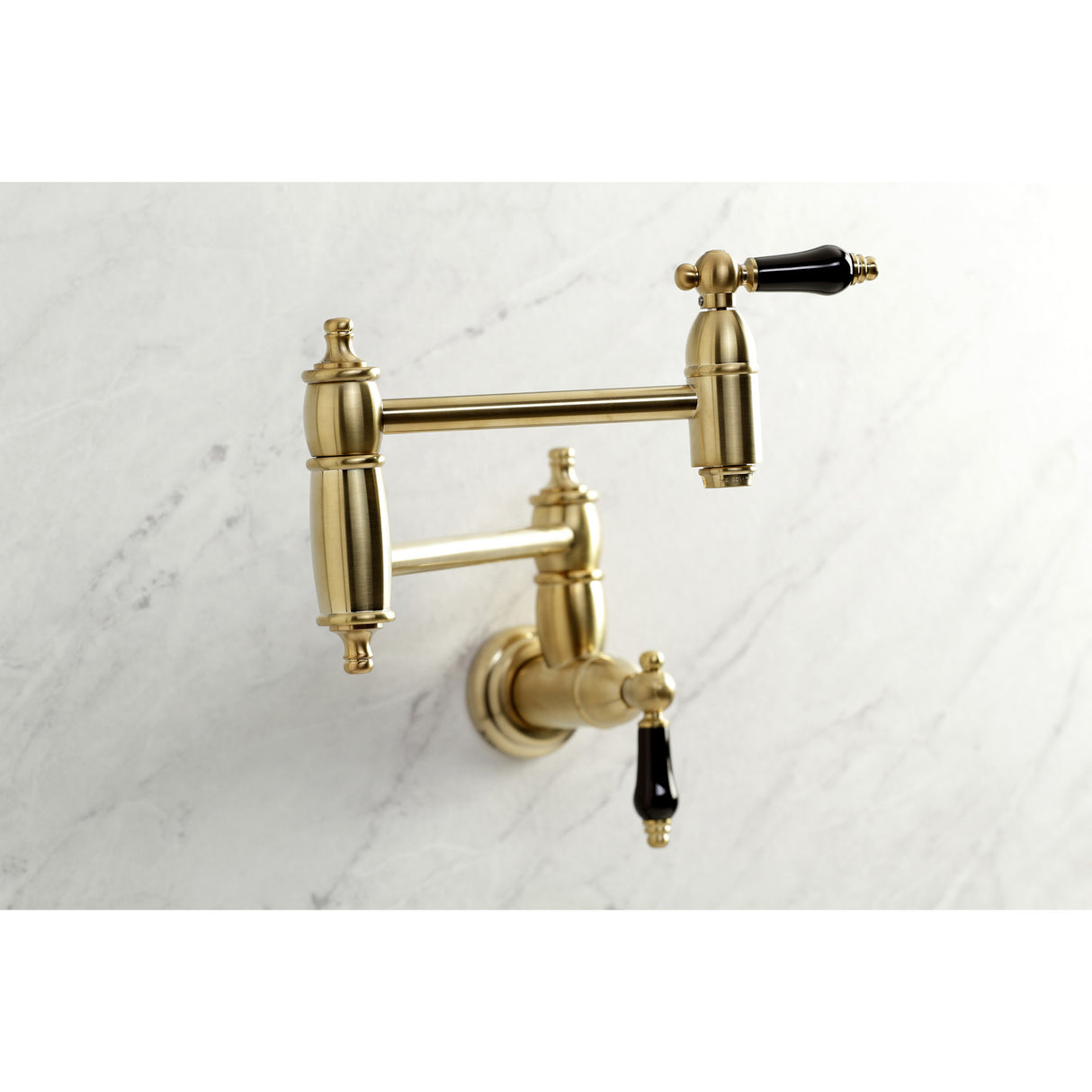 Kingston Brass KS3107PKL Duchess Wall Mount Pot Filler, Brushed Brass