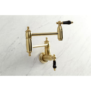 Kingston Brass KS3107PKL Duchess Wall Mount Pot Filler, Brushed Brass