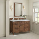 Lorelai 48" Single Vanity, Mid-Century Walnut w/ 3 CM Carrara White Marble Top