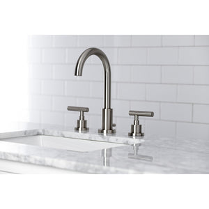 Kingston Brass FSC8928CML Manhattan Widespread Bathroom Faucet with Brass Pop-Up, Brushed Nickel