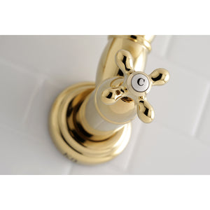 Kingston Brass KS3102AX Restoration Wall Mount Pot Filler Kitchen Faucet, Polished Brass