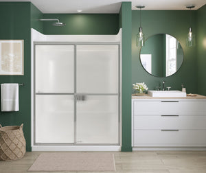 MAAX 105412-970-084-000 Polar 54-59 ½ x 68 in. Bypass Shower Door for Alcove Installation with Raindrop glass in Chrome