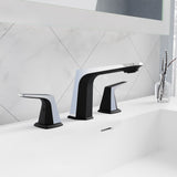 ANZZI L-AZ905MB-CH 2-Handle 3-Hole 8 in. Widespread Bathroom Faucet With Pop-up Drain in Matte Black & Chrome