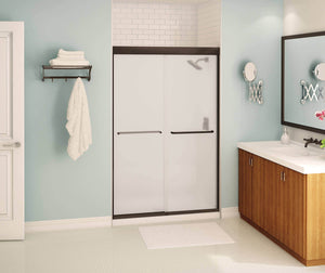 MAAX 135663-978-172-000 Aura 43-47 x 71 in. 6 mm Bypass Shower Door for Alcove Installation with Frosted glass in Dark Bronze