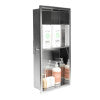 ALFI brand 12 x 24 Polished Stainless Steel Vertical Double Shelf Bath Shower Niche