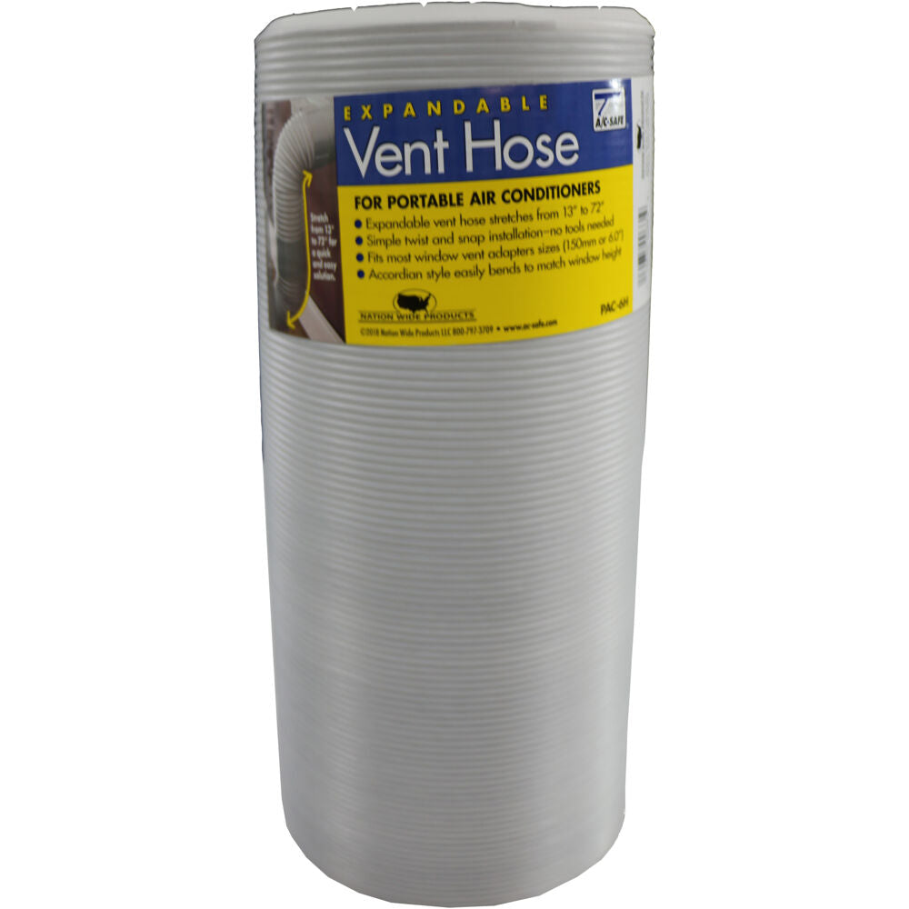 AC Safe PAC-6H 6 in Portable AC Replacement hose-5ft long