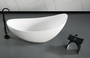 Black Matte Arched Solid Surface Resin Bathroom / Shower Stool
