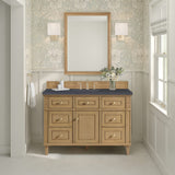 Lorelai 48" Single Vanity, Light Natural Oak w/ 3 CM Charcoal Soapstone Silestone Top