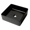 ALFI brand ABC903-BM Black Matte 16" Modern Square Above Mount Ceramic Sink